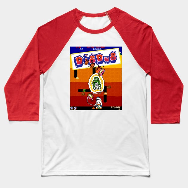 Dig Dug Baseball T-Shirt by RoswellWitness